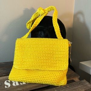 The Sak yellow crochet shoulder bag